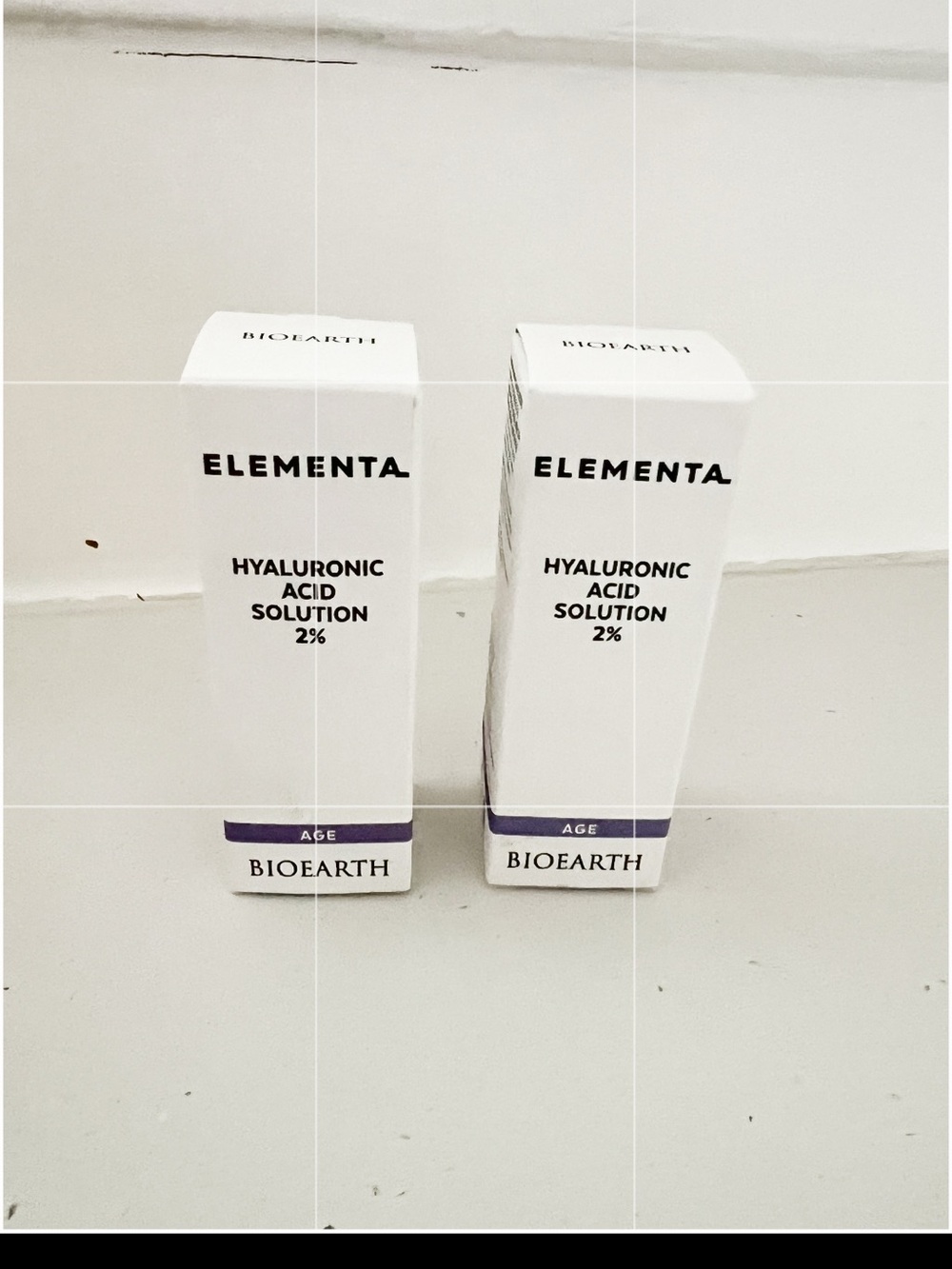 NWT Bioearth Elementa AGE Hyaluronic Acid Solution 2% Set of 2 15ml